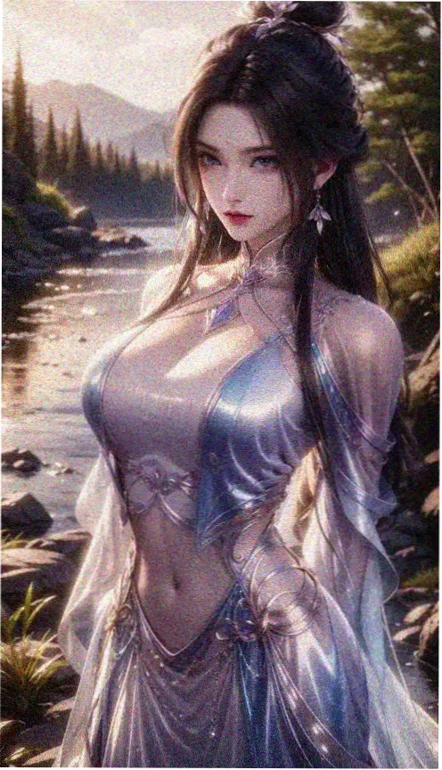 夏目庭院日系和风美女图